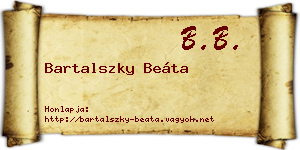 Bartalszky Beáta névjegykártya